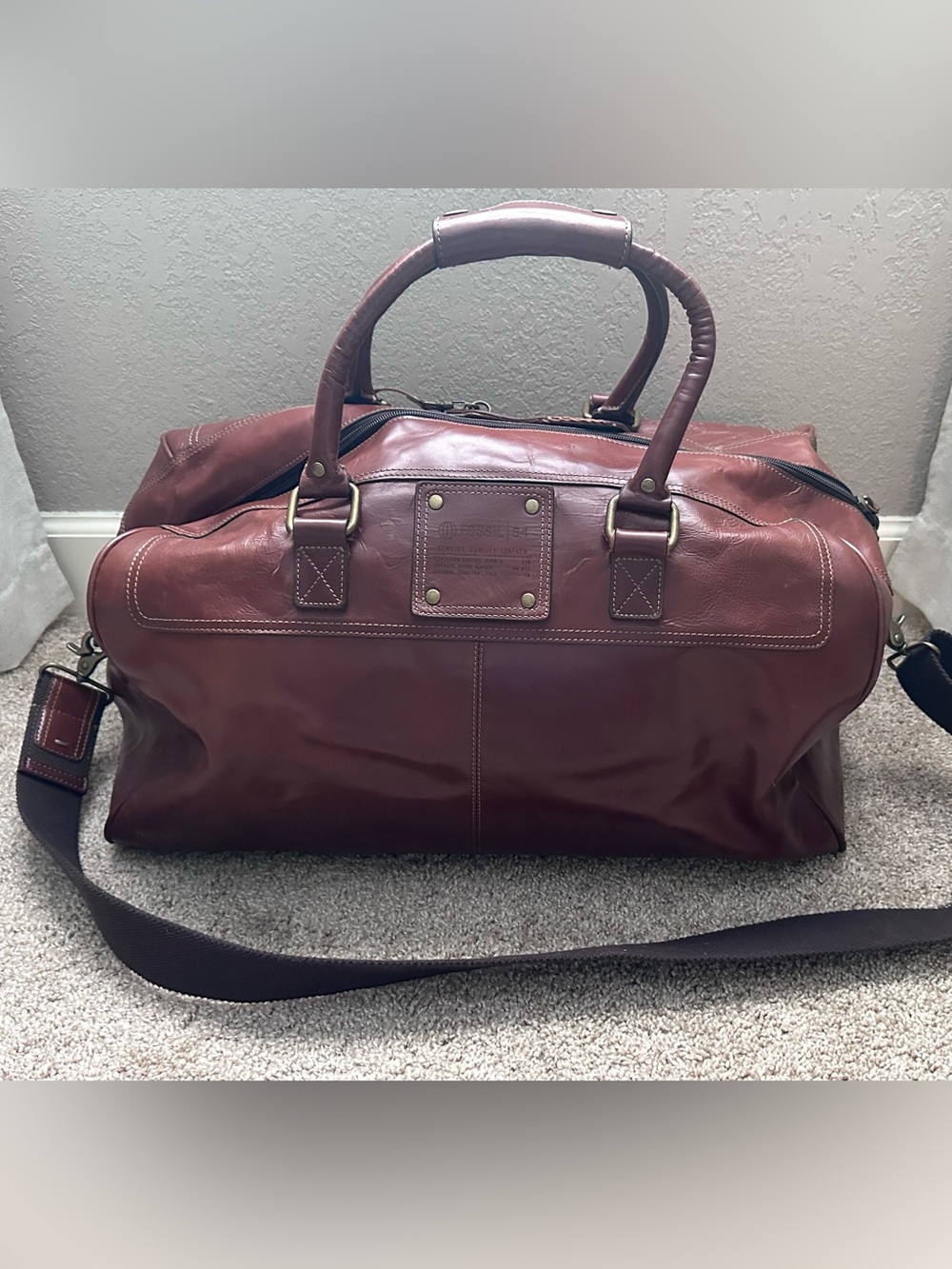 Fossil 54 | Men's Leather Weekender Duffel Bag